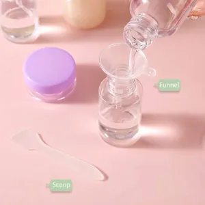 Portable Travel Refillable Bottle Set PP Plastic Empty Spray Lotion Pump Bottle Cream Jar With Clear PVC Bag For Women