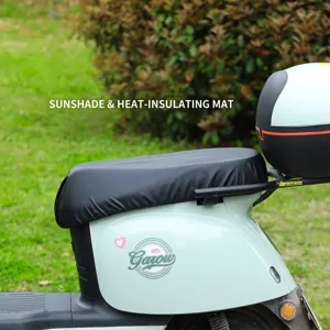 Funda de Asiento Impermeable para Vehículos Eléctricos Cuero de PU Protector Solar Almohadilla de Aislamiento Térmico para Moto Scooter Universal