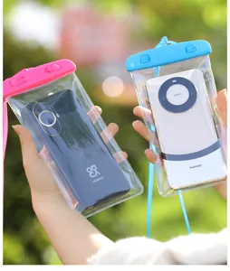Pochette étanche transparente pour téléphone avec cordon pour la natation et la plage en plein air
