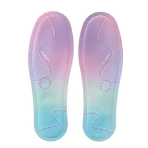 Ultra-thin breathable cooling insoles featuring a stylish purple and blue gradient