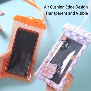 Pochette de téléphone étanche avec design airbag pour la natation et la plongée en PVC