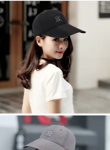 Close-up detail of outdoor breathable baseball cap with letter embroidery