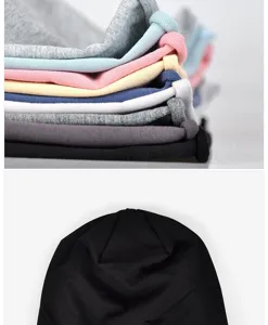 Detailed macro view of soft knitted cotton beanie hats in various colors for winter season