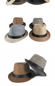 Varietà di cappelli di paglia traspiranti con elegante nastro nero