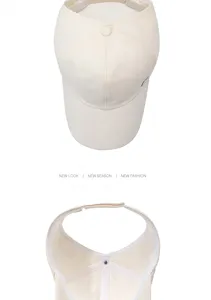 Detailed view of the cream-colored sun visor cap for high ponytails and sun protection.