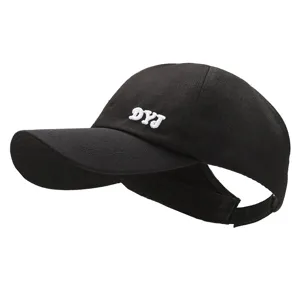 Gorra de béisbol negra para coleta con diseño de parte superior hueca y bordado
