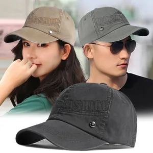 Washed Cotton Baseball Cap For Men Women Adjustable Fashion Letter Embroidery Outdoor Sport Sunshade Duck Tongue Hat