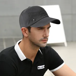 Classic washed cotton baseball cap with embroidered letters for outdoor sun protection