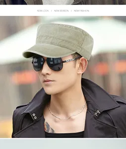 Berretto militare vintage in cotone lavato da uomo con stile retrò per l'aria aperta