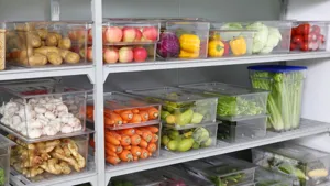 Bacs PC transparents professionnels avec couvercles pour rangement de cuisine organisé