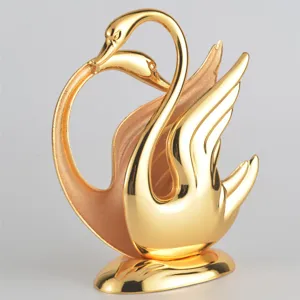 Europäischer goldener Schwan Serviettenhalter aus Zinklegierung für Tischdeko