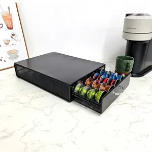 Metall-Kaffeekapsel-Schublade Aufbewahrungsregal Basis für 40 Kapseln unter Kaffeemaschine