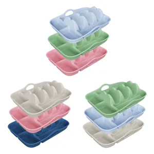 Set di supporti per taco in silicone colorati e impilabili con divisori per cucina