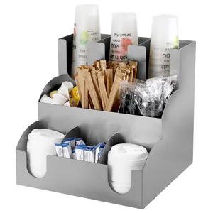 Professioneller mehrstufiger Organizer aus Edelstahl für Kaffeetassen und Zubehör