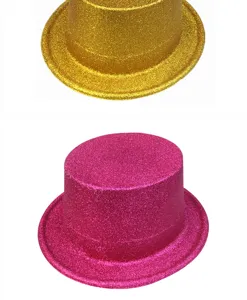 Cilindri scintillanti in plastica oro e magenta per spettacoli e feste di Halloween