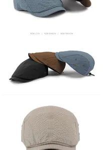 Detailed macro view of lightweight jacquard beret hats in various colors for summer