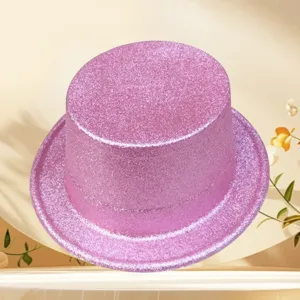 Cilindro Glitterato per Uomo Donna Bambini Plastica Magia Spettacolo Festa Costume Cappello Accessorio per Scenica Lincoln Jazz Cappello Multicolore