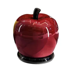 Glossy red apple shaped toothpick holder and cotton swab storage box for home decor