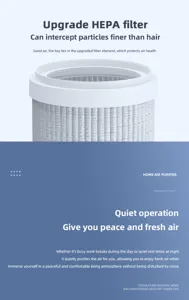 Vue détaillée du filtre HEPA haute efficacité pour système de purificateur d'air