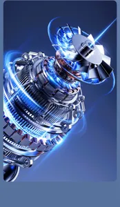 Rendu 3D haute technologie de la structure interne du moteur et du ventilateur du purificateur