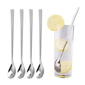 Juego de cucharas de café de acero inoxidable 304 pulido de 22,8 cm para mezclar bebidas