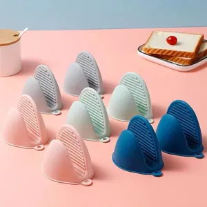Moufles de four en silicone résistantes à la chaleur en divers coloris pastel pour cuisine