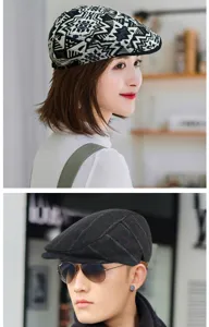 Stylish British style ivy caps featuring jacquard and classic striped patterns