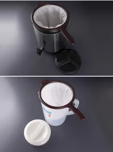Grande sacchetto filtro riutilizzabile in cotone con manico per tè e latte di soia