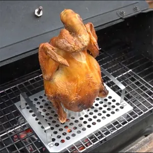Portable Stainless Steel Chicken Roaster Stand For Outdoor BBQ Vertical Beer Can Chicken Grill Rack For Oven Roast Roasting Tools