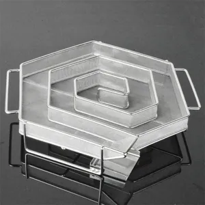Close-up of hexagonal stainless steel cold smoke generator for BBQ smoking