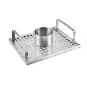 Durable stainless steel beer can chicken roaster rack with side handles for BBQ