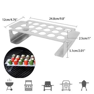 Dimensions of 18-hole stainless steel BBQ pepper grill rack for outdoor grilling