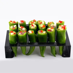 18-hole stainless steel pepper grill rack with black non-stick coating for outdoor BBQ