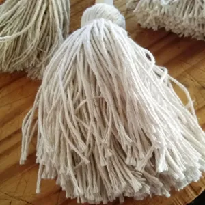 Macro detail of white pure cotton brush head for BBQ basting and seasoning sauce application