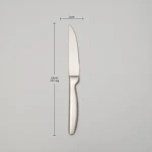 Dettaglio del coltello da bistecca in acciaio inox 420 con lunghezza 22 cm e lama
