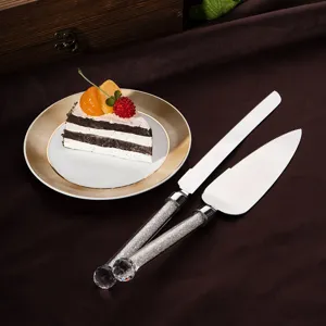 Edelstahl Tortenmesser Und Tortenheber Luxus Kristall Griff Spiegelpoliert Tortenschneider Für Hochzeit Geburtstag Party Jubiläum Geschenk