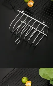 Professional chrome-plated metal toast rack with multiple slots for sandwich bread slices