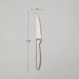Dimensioni dettagliate del coltello da bistecca seghettato in acciaio 420, 21,8 cm
