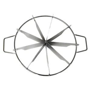 Professional stainless steel cake divider for 10 equal slices with dual side handles