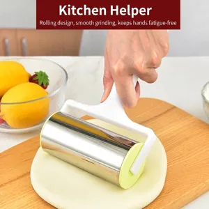 Stainless steel dough roller pin for pizza and baking