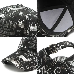 Gorra de béisbol de Navidad de felpa con estampados plateados de renos y copos de nieve