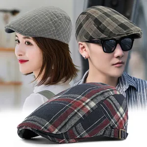 Berretto unisex classico a quadri in stile retrò britannico per abbigliamento casual outdoor