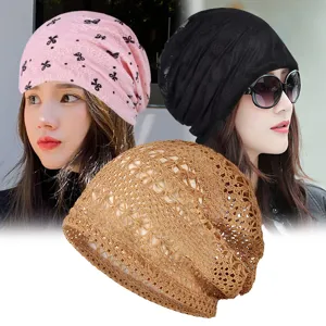 Eleganti berretti estivi da donna in rete di pizzo traspirante e leggera, vari colori