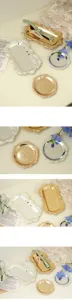 Detailansicht verzierter europäischer Metallschalen in Gold und Silber für Schmuck
