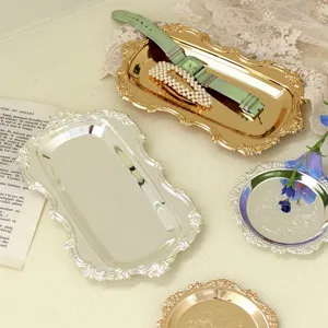 Elegante europäische Metallschalen in Gold und Silber für Schmuck und Süßigkeiten