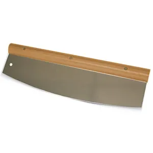 Coupe-pizza à bascule en acier inoxydable avec manche en bois pour outils de cuisine