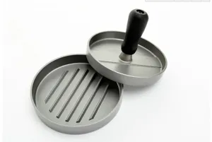 Professional stainless steel burger press for making uniform patties in the kitchen