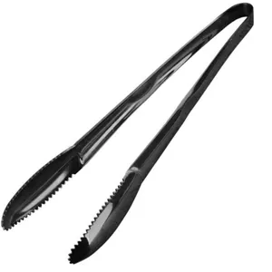 Pince de cuisine en acier inoxydable noir épaissi pour steak et BBQ