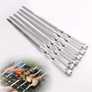 Professionelles 50 cm flaches Edelstahl-Grillspieß-Set für das Grillen im Freien