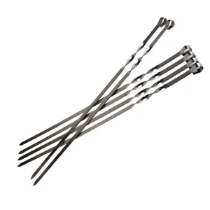 Langlebige 50 cm Edelstahl-Flachgrillspieße für Camping im Freien und zum Grillen
